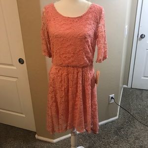Peach lace dress